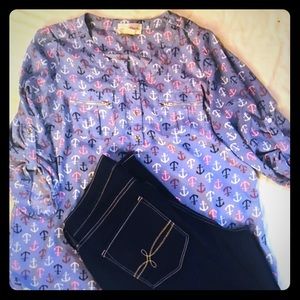 Anchor print Top. XL